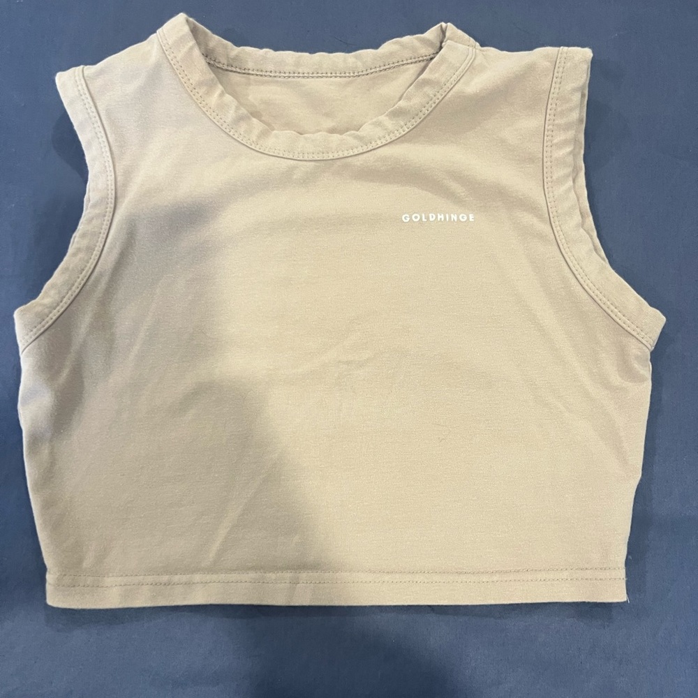 Gold hinge crop tank